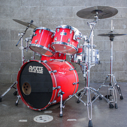 Ayotte 80s "Ray Era" Red Gloss One-Way Shade 5-Piece Drum Kit (22/16/14/13/12)