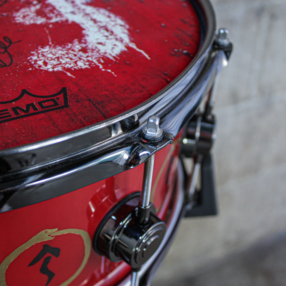DW 6.5" x 14" EX Snakes and Arrows VLT Neil Peart Replica Snare Signed by All Members of Rush