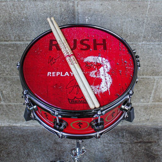 DW 6.5" x 14" EX Snakes and Arrows VLT Neil Peart Replica Snare Signed by All Members of Rush