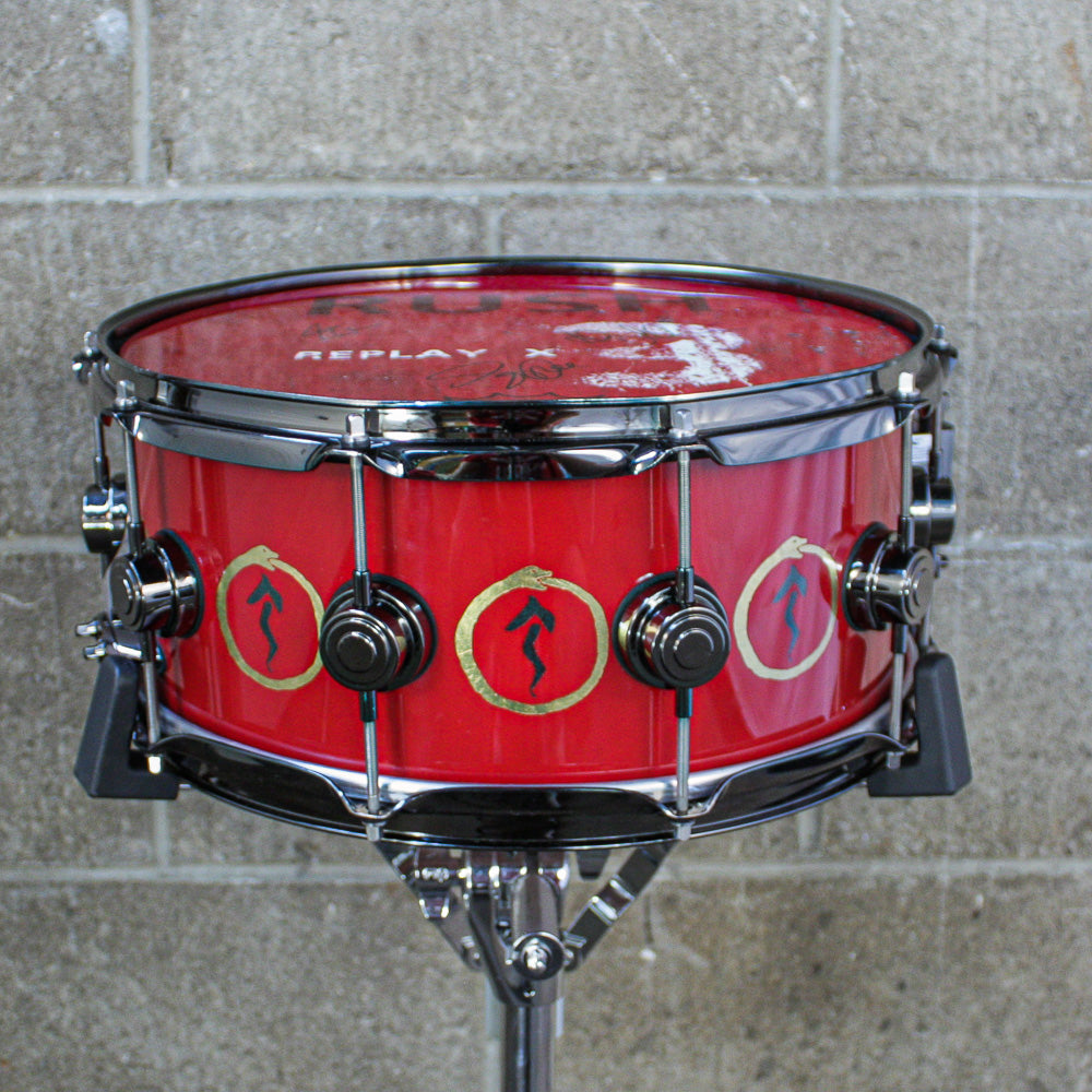 DW 6.5" x 14" EX Snakes and Arrows VLT Neil Peart Replica Snare Signed by All Members of Rush