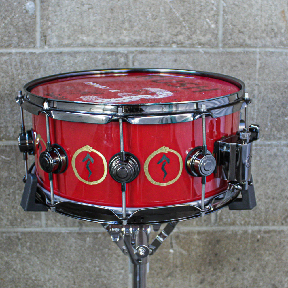 DW 6.5" x 14" EX Snakes and Arrows VLT Neil Peart Replica Snare Signed by All Members of Rush
