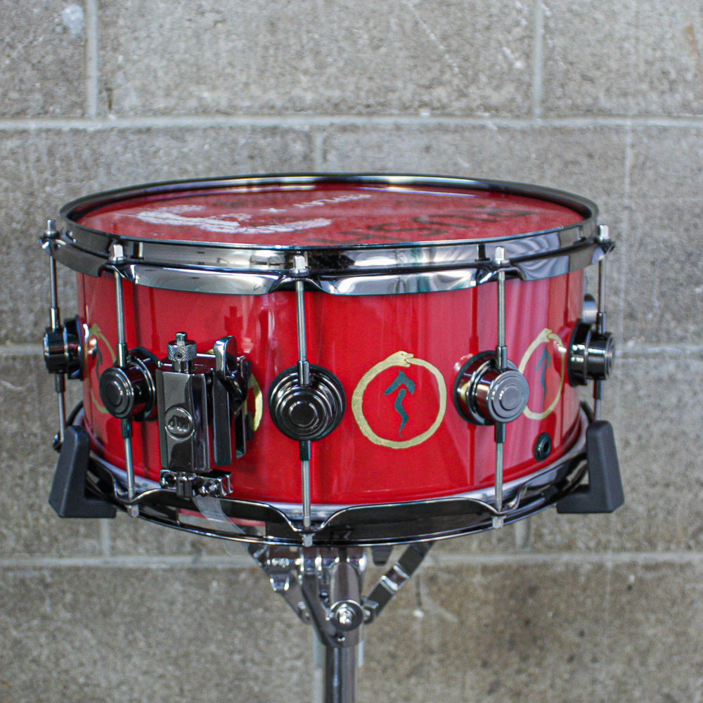 DW 6.5" x 14" EX Snakes and Arrows VLT Neil Peart Replica Snare Signed by All Members of Rush