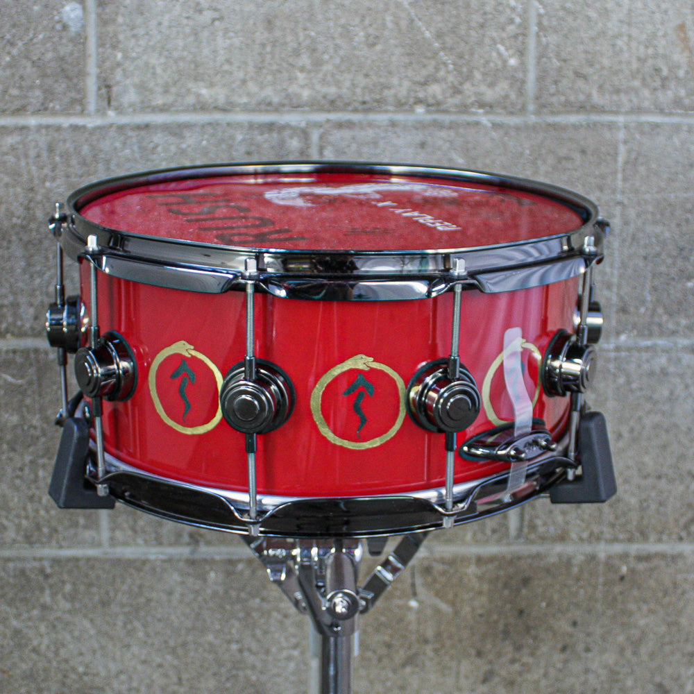 DW 6.5" x 14" EX Snakes and Arrows VLT Neil Peart Replica Snare Signed by All Members of Rush