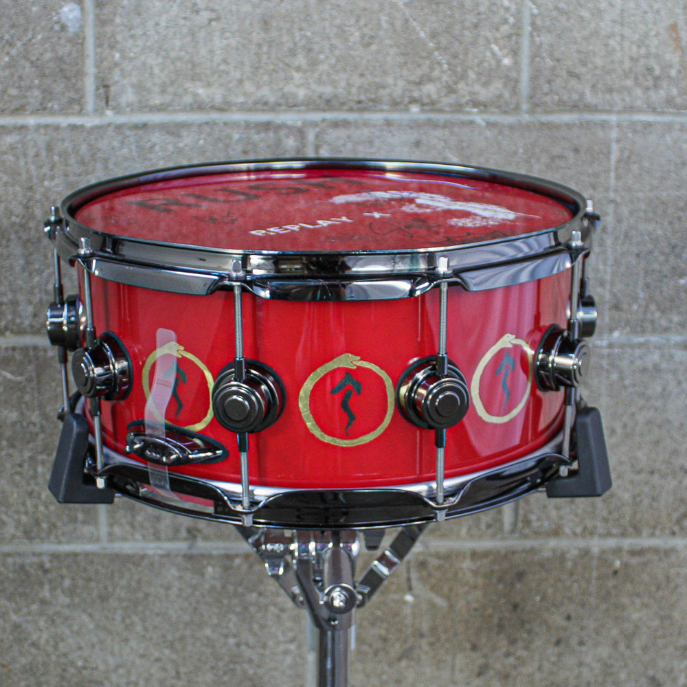 DW 6.5" x 14" EX Snakes and Arrows VLT Neil Peart Replica Snare Signed by All Members of Rush