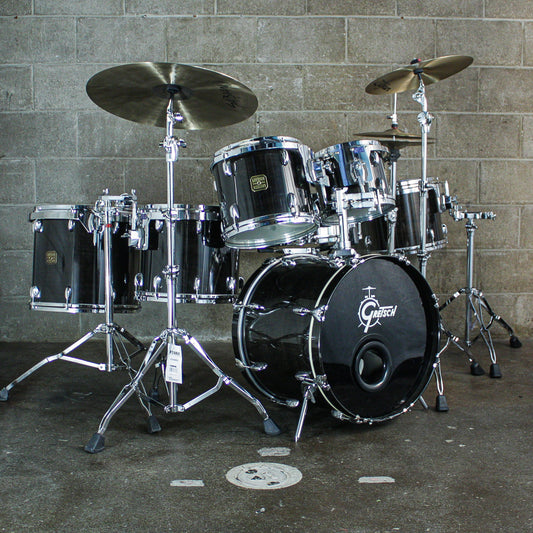 Gretsch 1980s USA Custom Ebony Stain Square Badge Drum Kit (10/12/13/14/16/20)