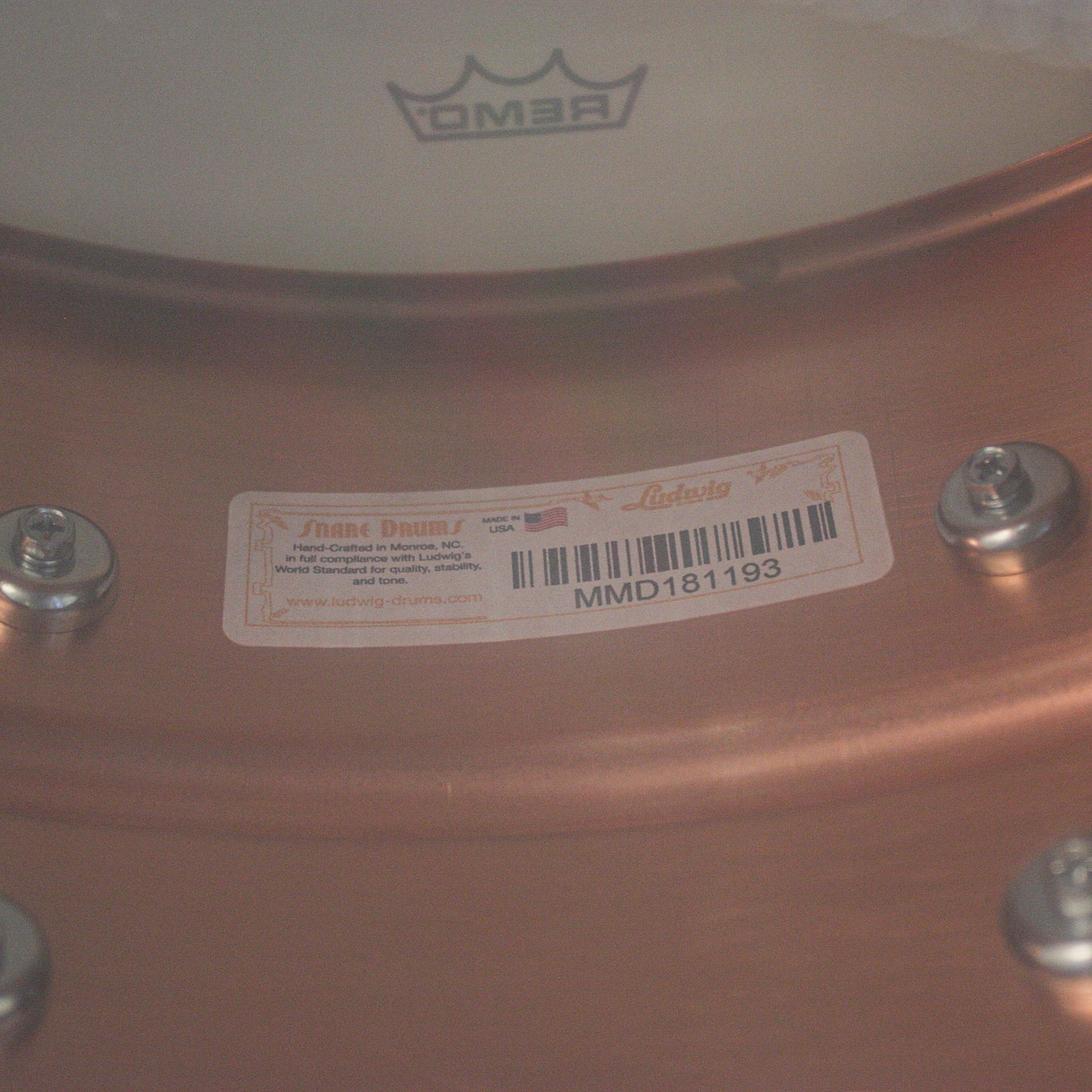 Ludwig Copperphonic 6.5" x 14" Snare Drum