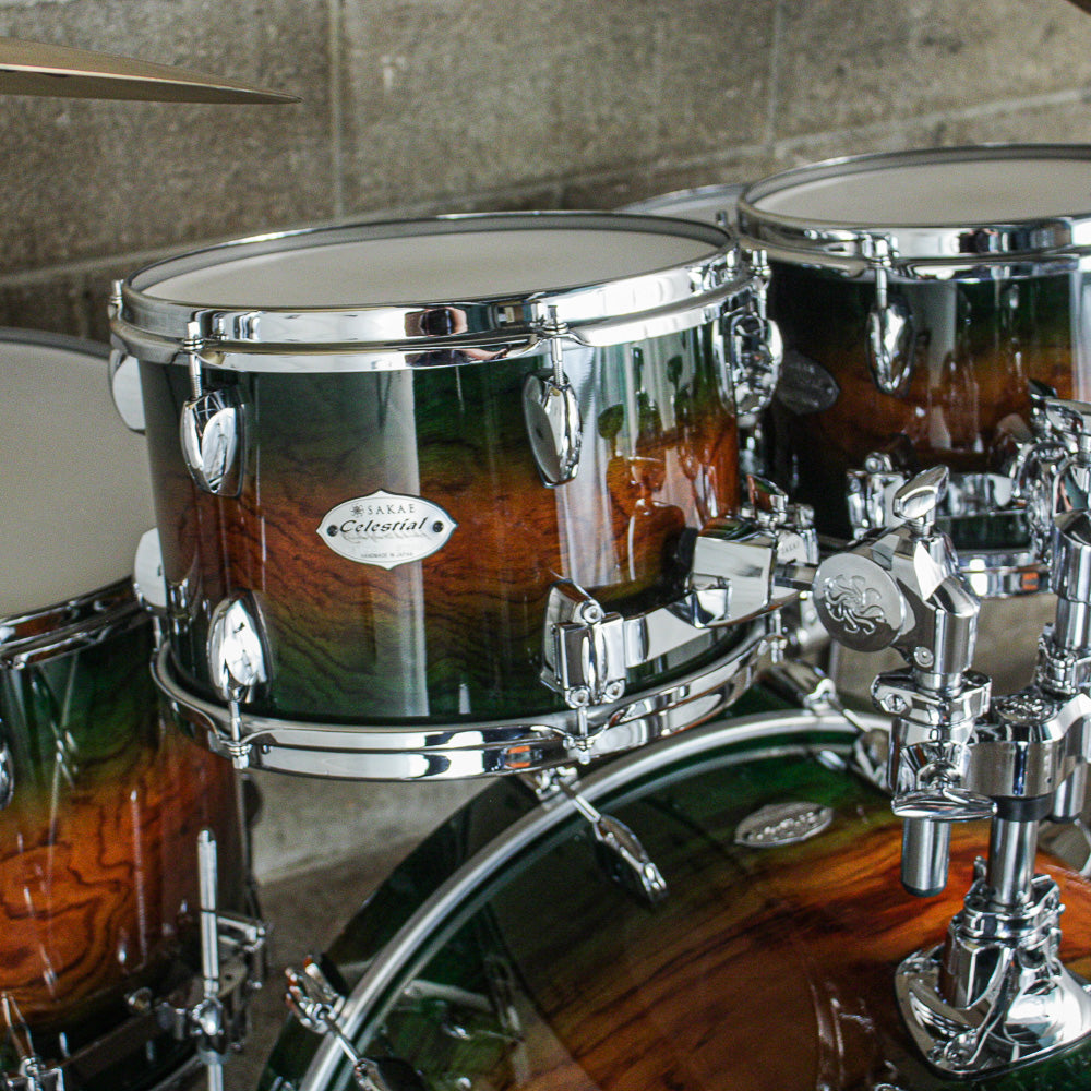 Sakae Celestial 5 Pc Drum Set in Forest Sunburst Laquer (with Snare Drum)