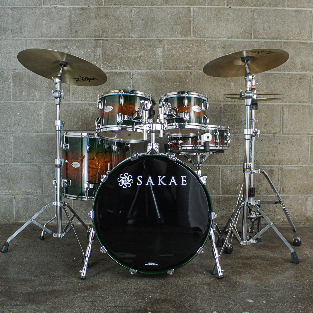 Sakae Celestial 5 Pc Drum Set in Forest Sunburst Laquer (with Snare Drum)