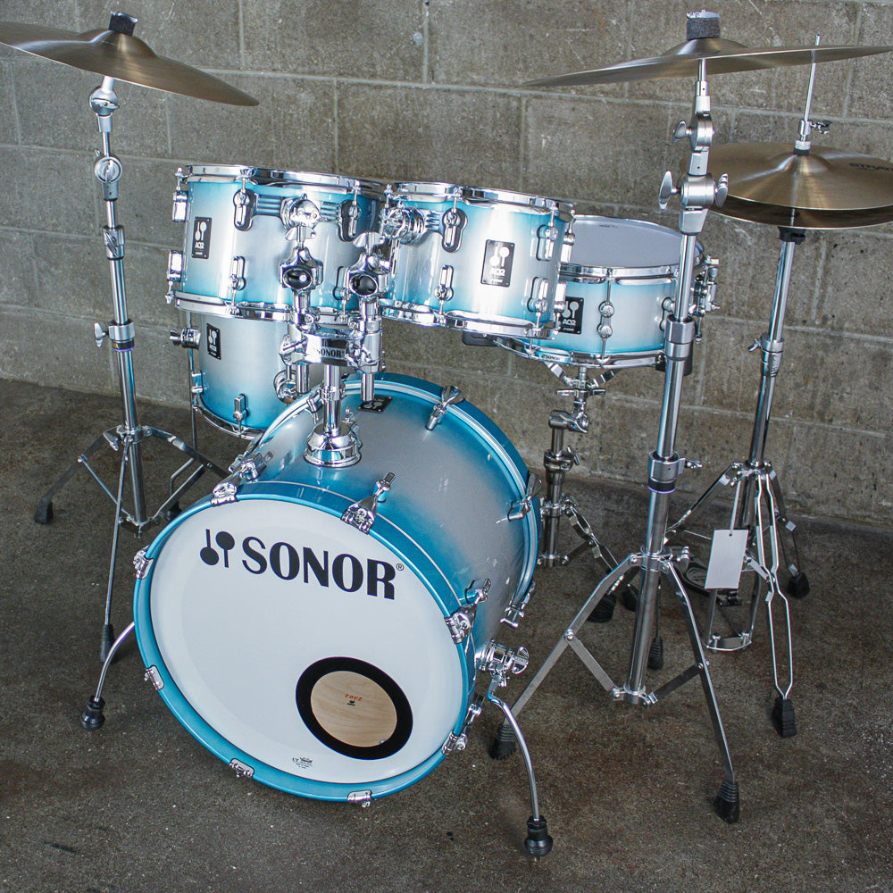 Sonor AQ2 Studio 5 Piece Drum Kit (20/14/12/10/Snr) in Aqua Silver Burst
