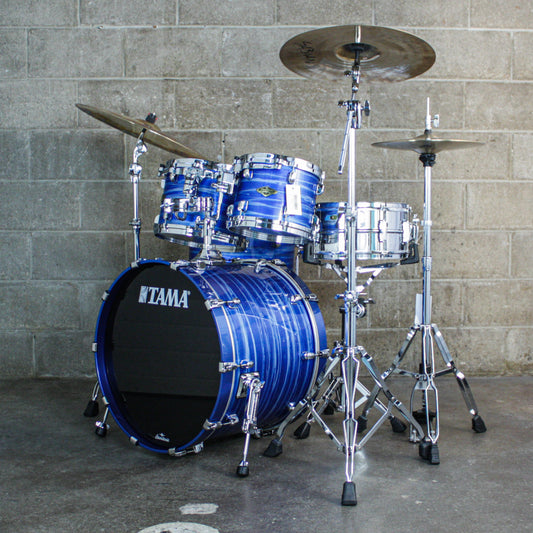 Tama Starclassic Walnut/Birch 4-Piece Shell Pack (22,10,12,16) - Laquer Ocean Blue Ripple