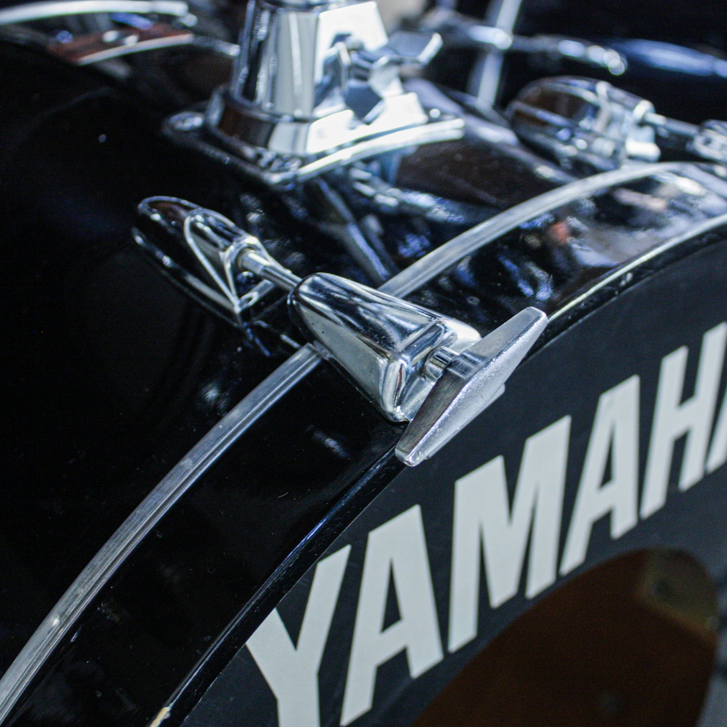 Yamaha Tour Custom Double Bass Drum Set (1985–1988) – Made in Japan – Solid Black
