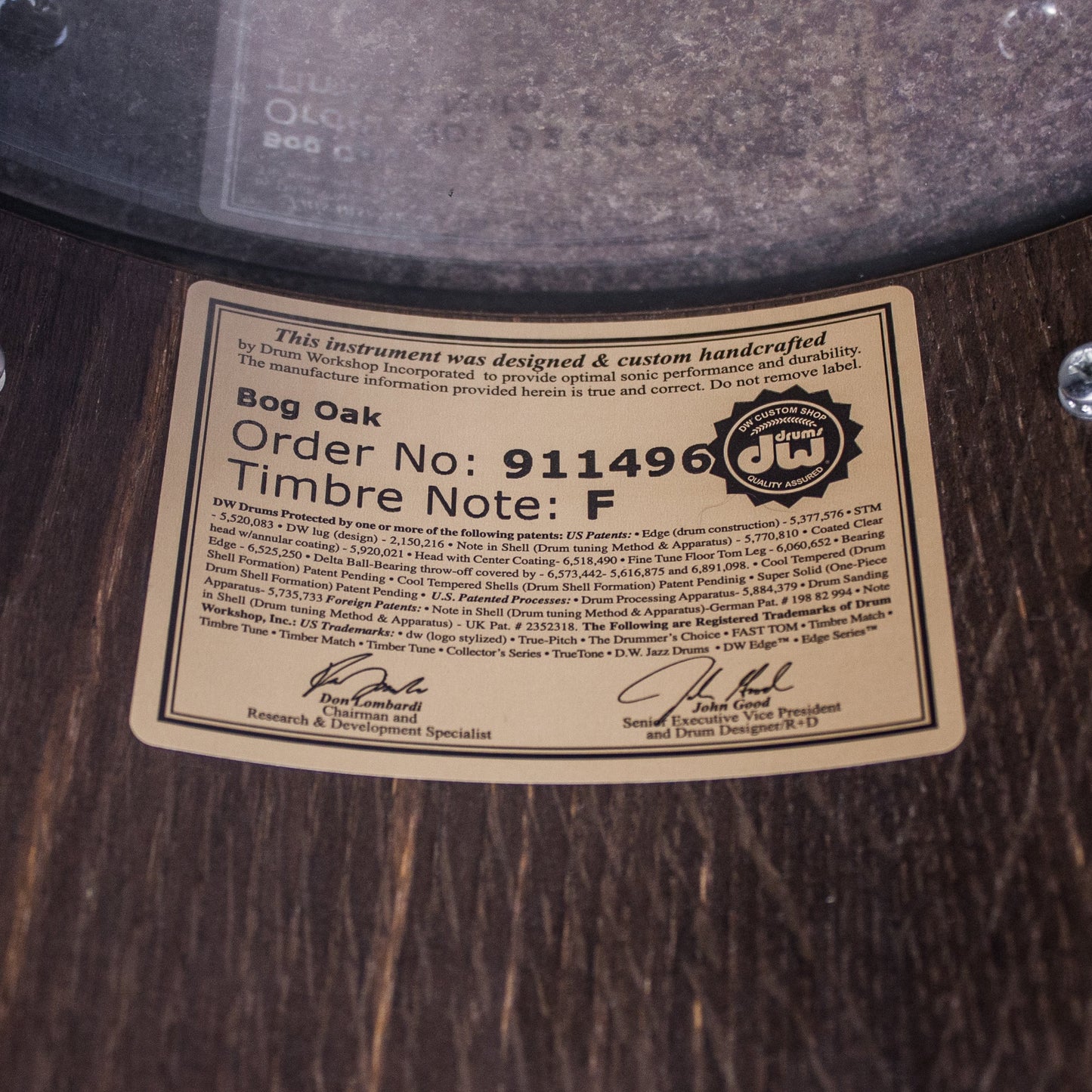 Neil Peart’s DW “EL Darko” 6”, 8”, 10” & 12” R40 Concert Toms