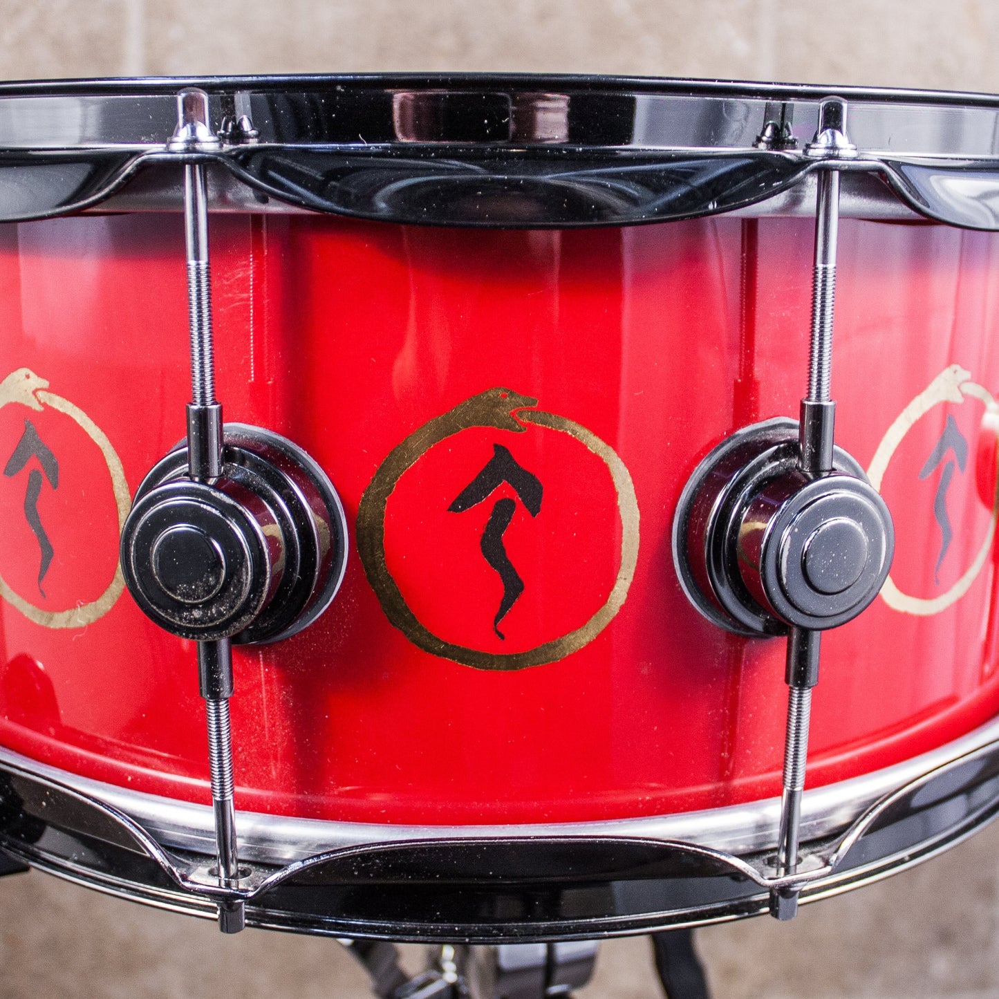 Neil Peart’s DW VLT Aztec Red "Snakes and Arrows" Snare Drum