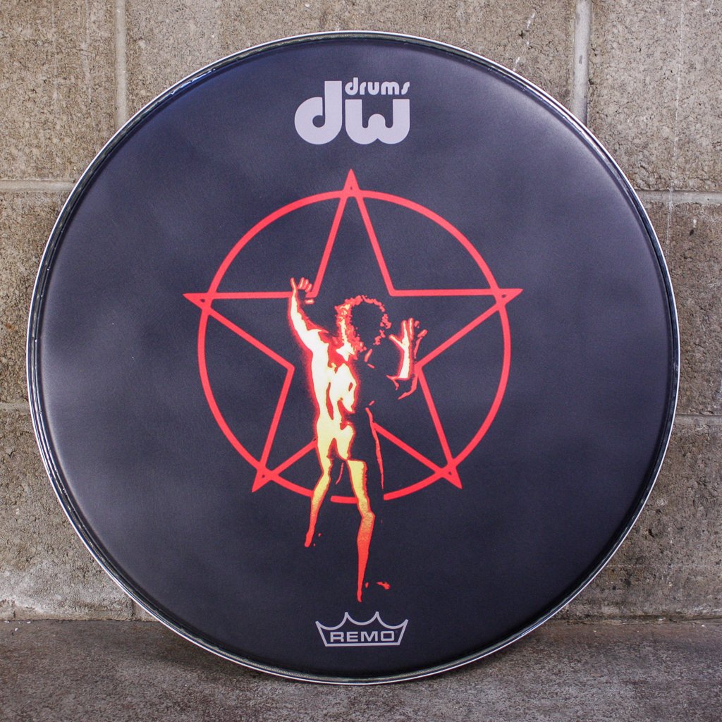 Remo / DW 22" Black Suede 2112 Logo Head