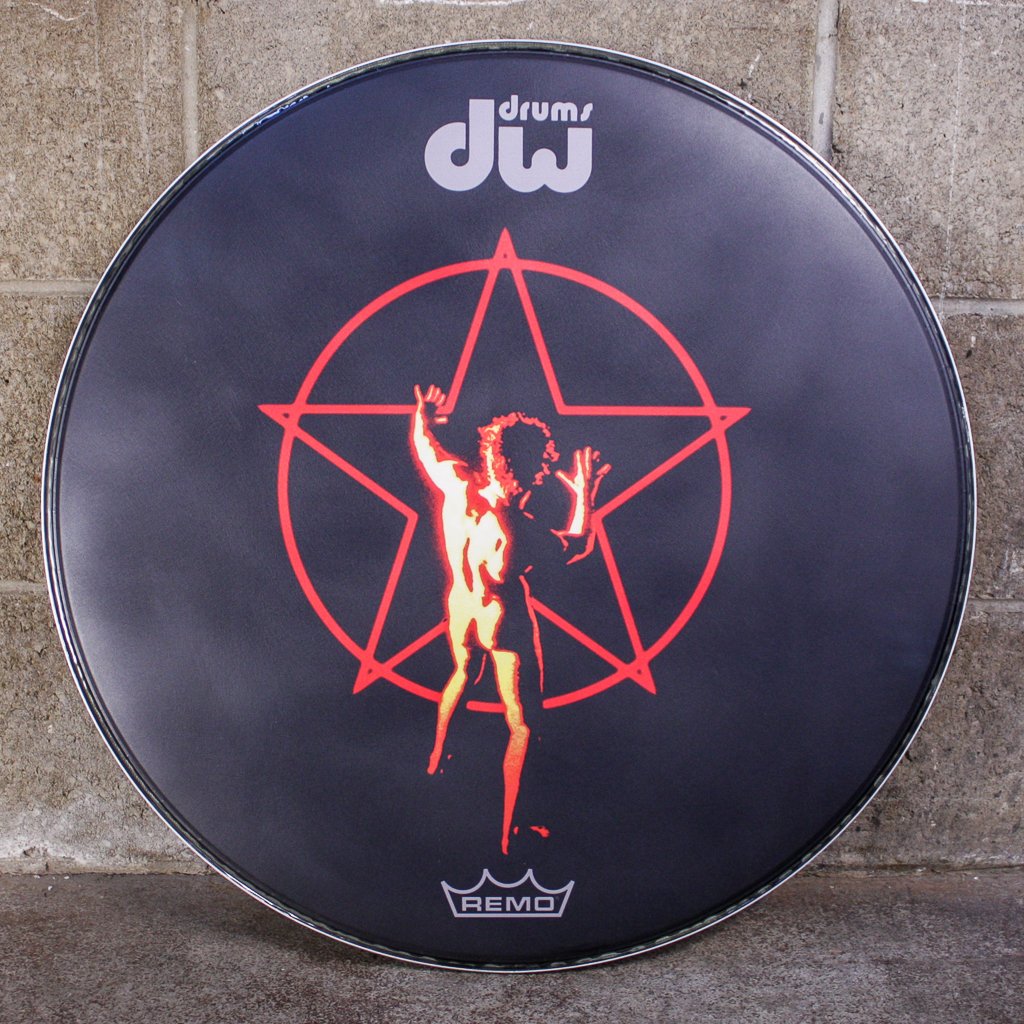 Remo / DW 23" Black Suede 2112 Logo Head
