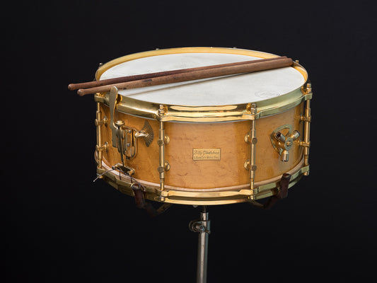 Billy Gladstone 6x14 Birdseye Maple Custom Snare Drum with Gold Plated Hardware