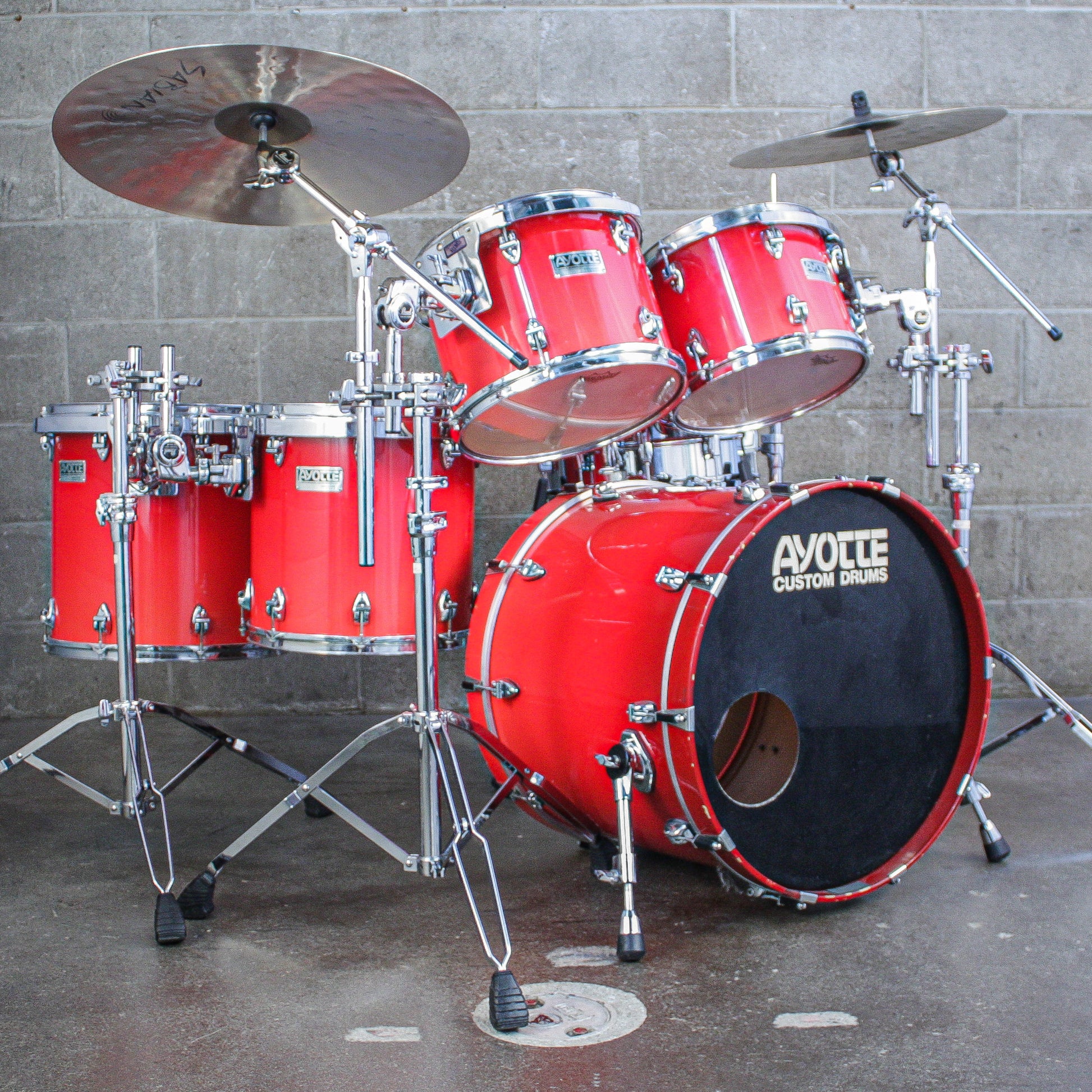 Ayotte 80s "Ray Era" Red Gloss One-Way Shade 5-Piece Drum Kit (22/16/14/13/12)