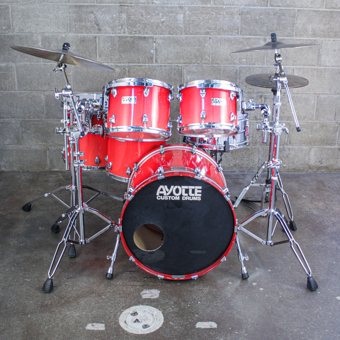 Ayotte 80s "Ray Era" Red Gloss One-Way Shade 5-Piece Drum Kit (22/16/14/13/12)