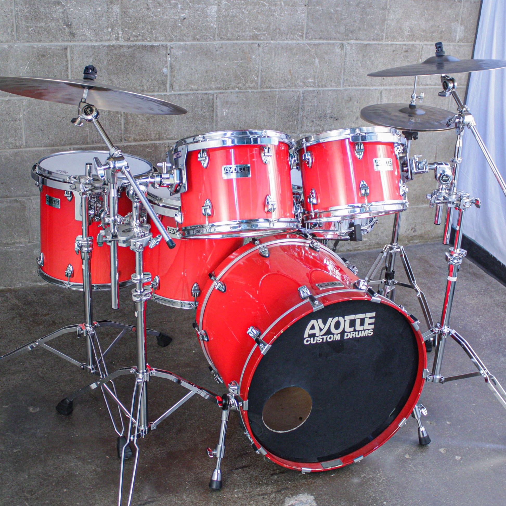 Ayotte 80s "Ray Era" Red Gloss One-Way Shade 5-Piece Drum Kit (22/16/14/13/12)