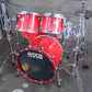 Ayotte 80s "Ray Era" Red Gloss One-Way Shade 5-Piece Drum Kit (22/16/14/13/12)