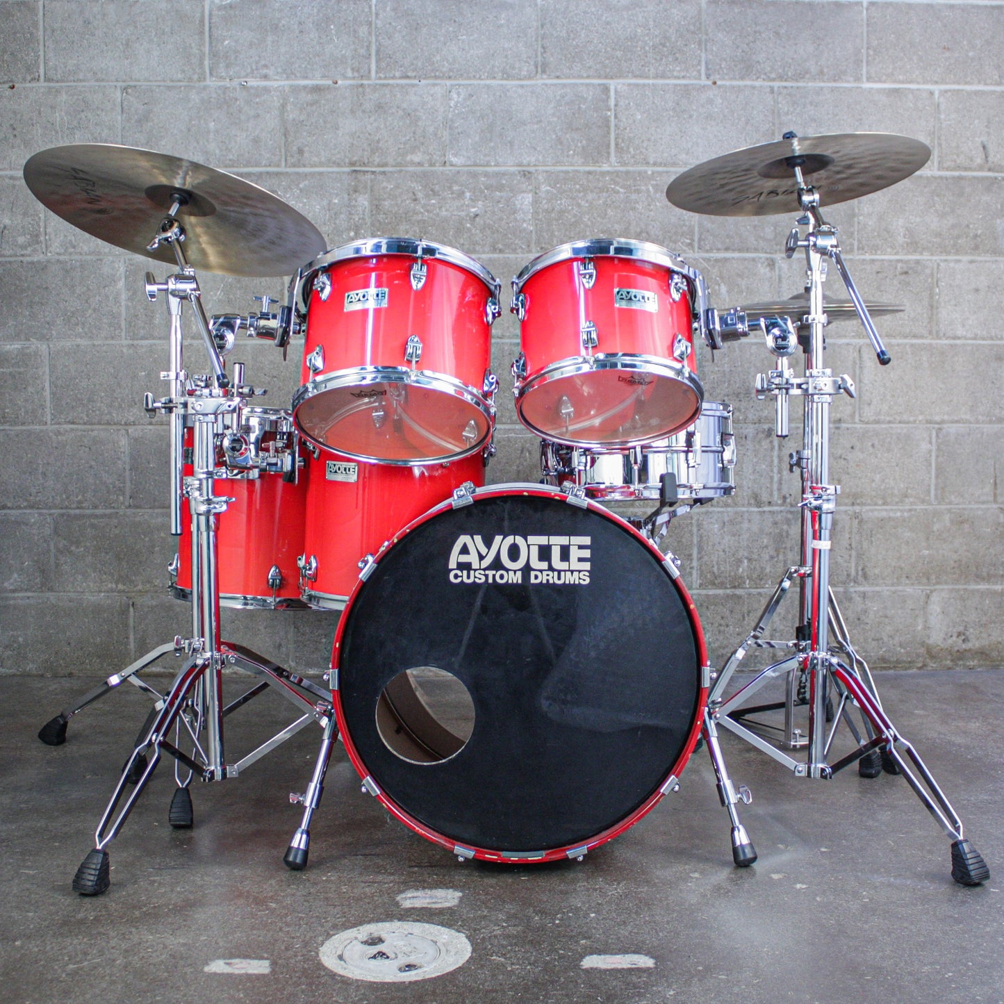 Ayotte 80s "Ray Era" Red Gloss One-Way Shade 5-Piece Drum Kit (22/16/14/13/12)