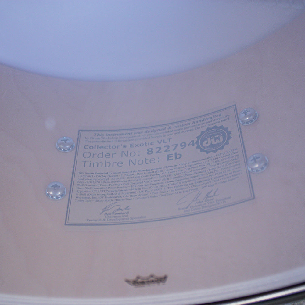 DW 6.5" x 14" EX Snakes and Arrows VLT Neil Peart Replica Snare Signed by All Members of Rush