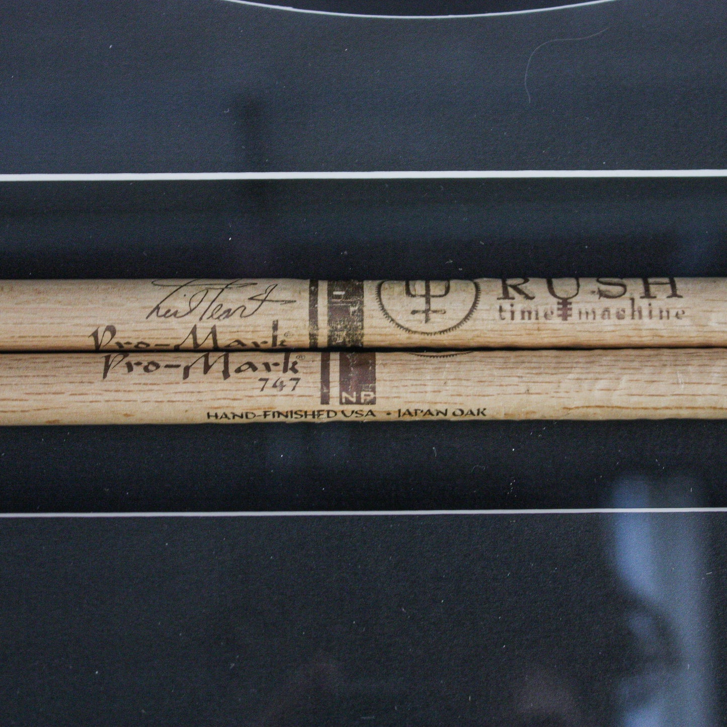 D.W. 6.5X14 VLT "Hockey Night In Canada" Maple Snare Drum with Neil Peart Tour used Sticks and Signed Head in Shadow Box