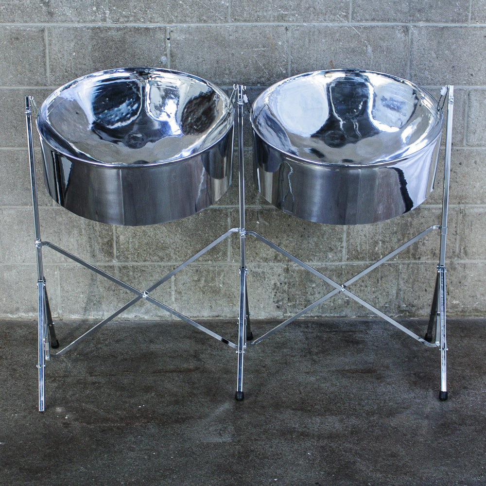 Double Seconds/Alto Steel Pan Set Chrome Custom Tuning