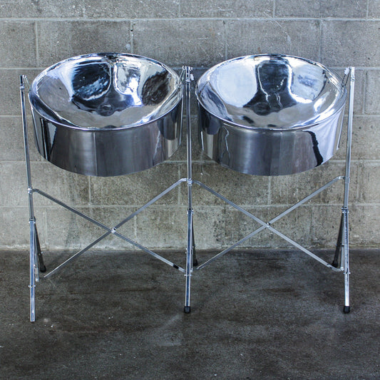Double Seconds/Alto Steel Pan Set Chrome Custom Tuning