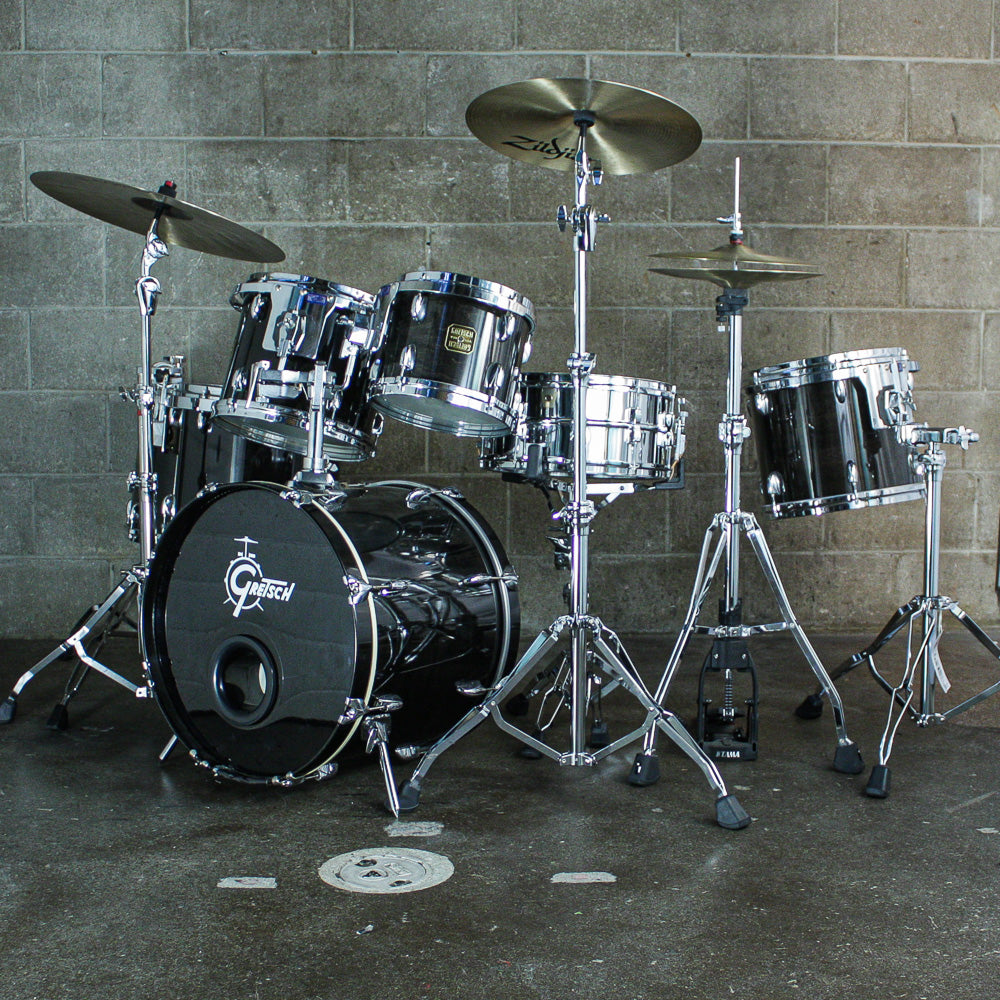 Gretsch 1980s USA Custom Ebony Stain Square Badge Drum Kit (10/12/13/14/16/20)
