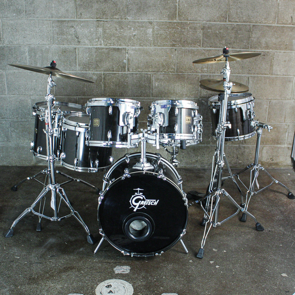 Gretsch 1980s USA Custom Ebony Stain Square Badge Drum Kit (10/12/13/14/16/20)