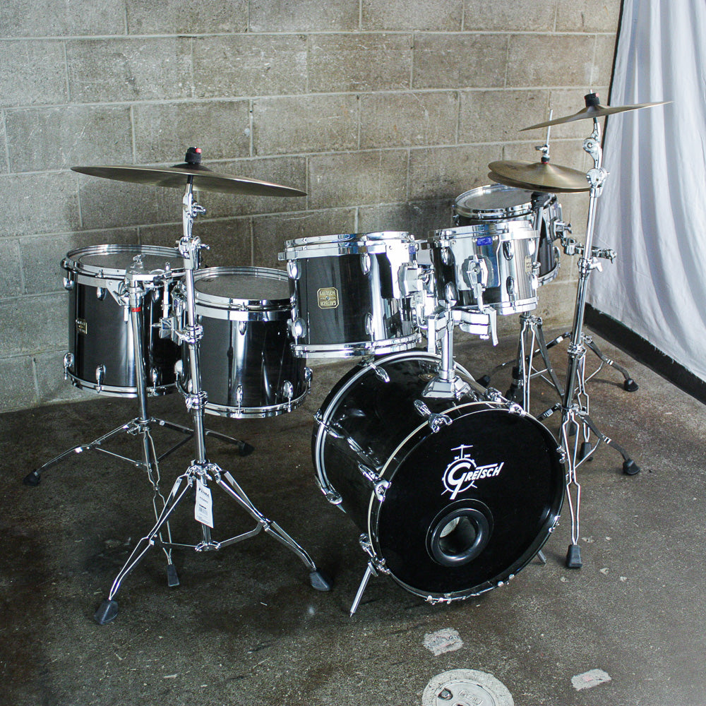 Gretsch 1980s USA Custom Ebony Stain Square Badge Drum Kit (10/12/13/14/16/20)