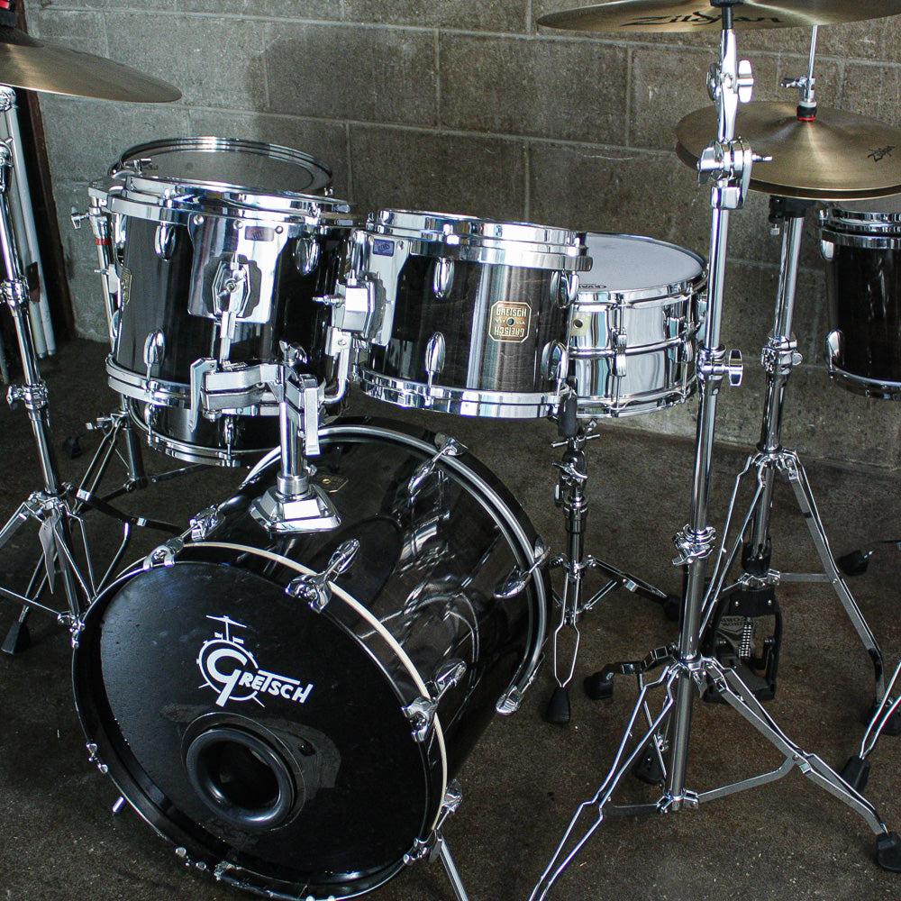 Gretsch 1980s USA Custom Ebony Stain Square Badge Drum Kit (10/12/13/14/16/20)