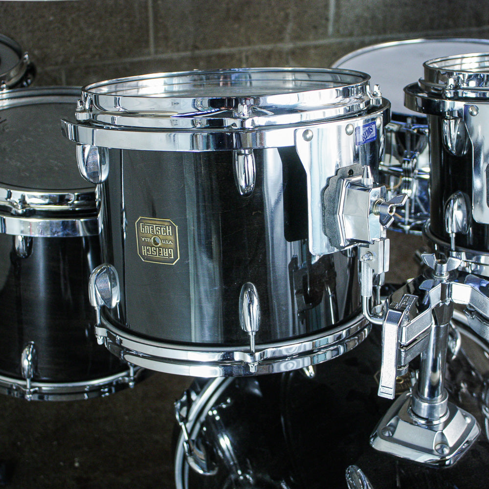 Gretsch 1980s USA Custom Ebony Stain Square Badge Drum Kit (10/12/13/14/16/20)