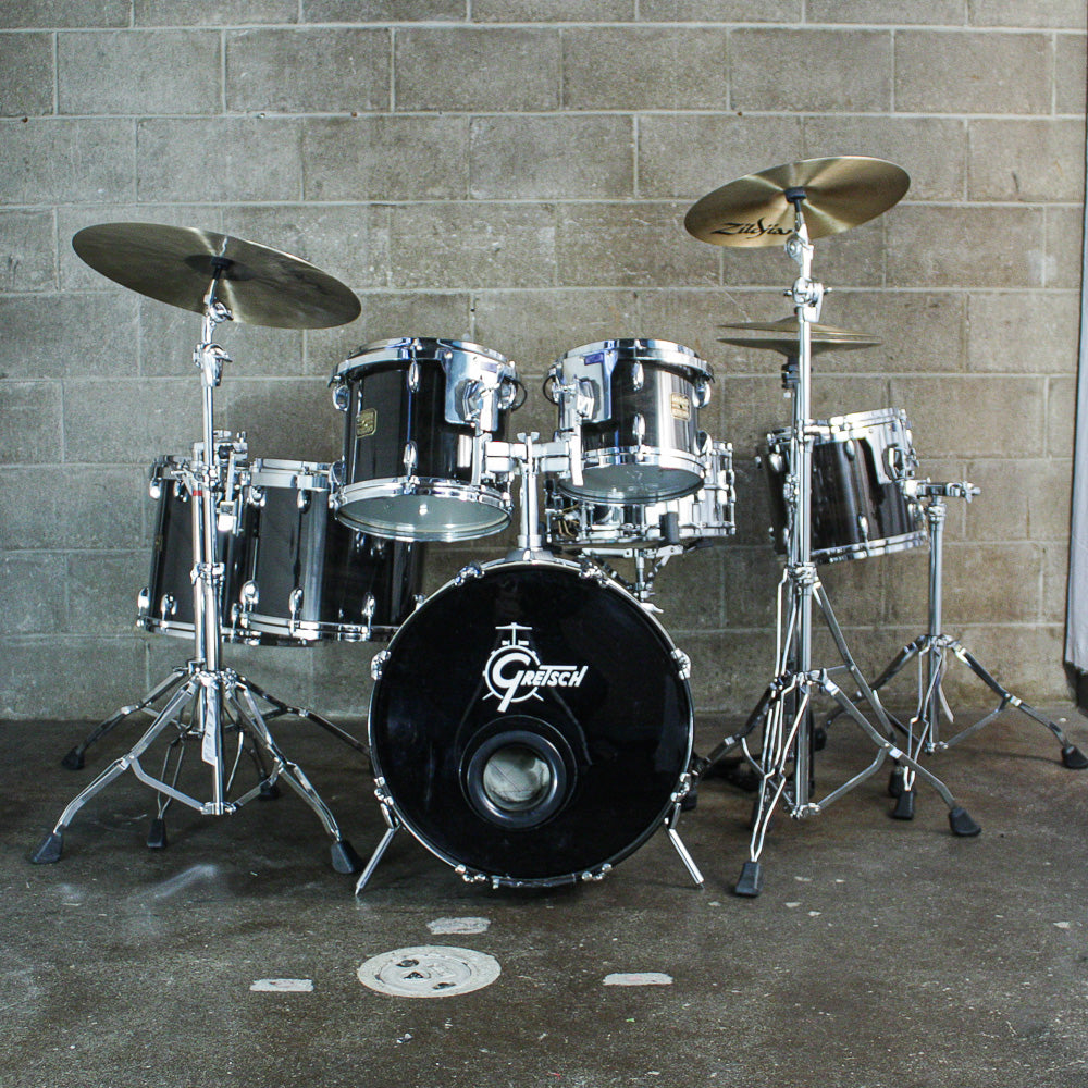 Gretsch 1980s USA Custom Ebony Stain Square Badge Drum Kit (10/12/13/14/16/20)