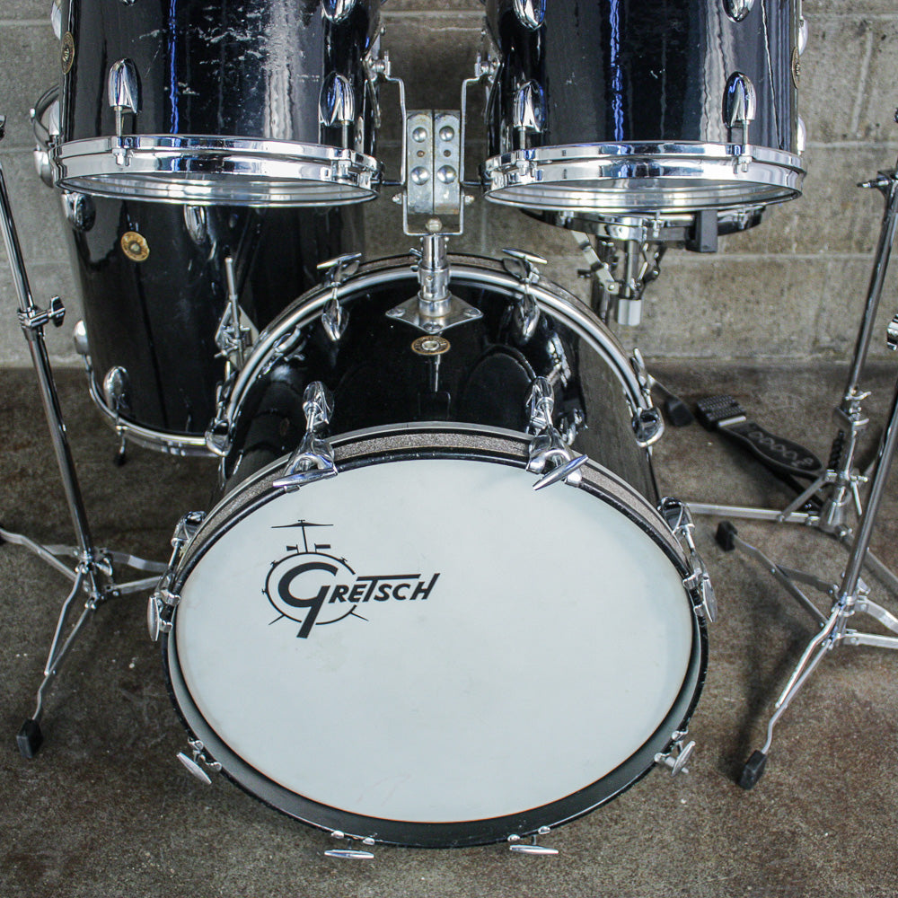 Gretsch Mid 60s Jet Black Nitron 4 Piece Drum Kit (12/12/16/20)