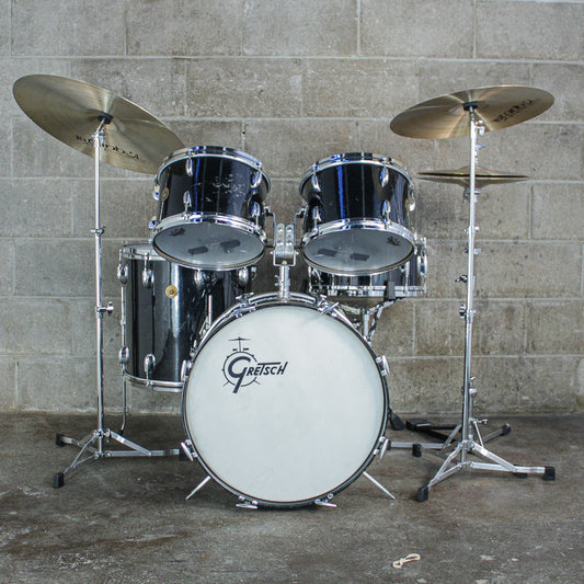 Gretsch Mid 60s Jet Black Nitron 4 Piece Drum Kit (12/12/16/20)