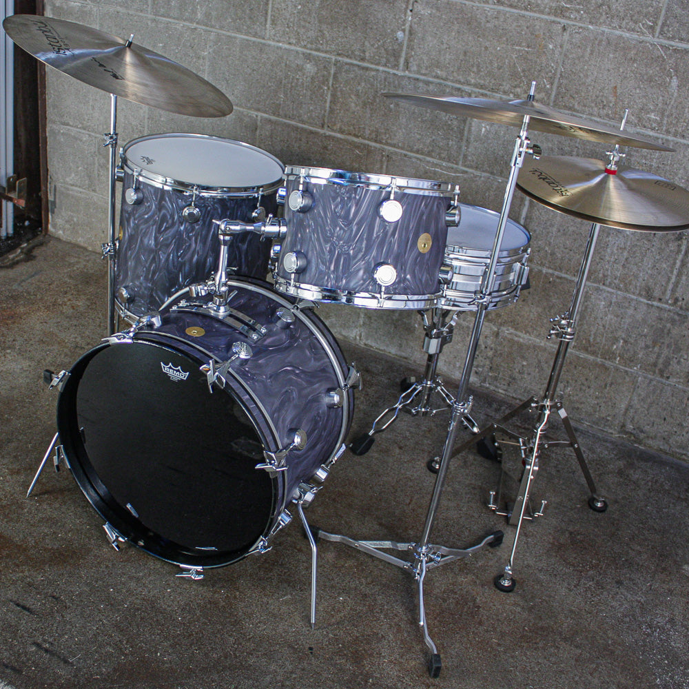 Hayman Vibrasonic "Pacemaker" Drum Kit in Charcoal Satin Flame