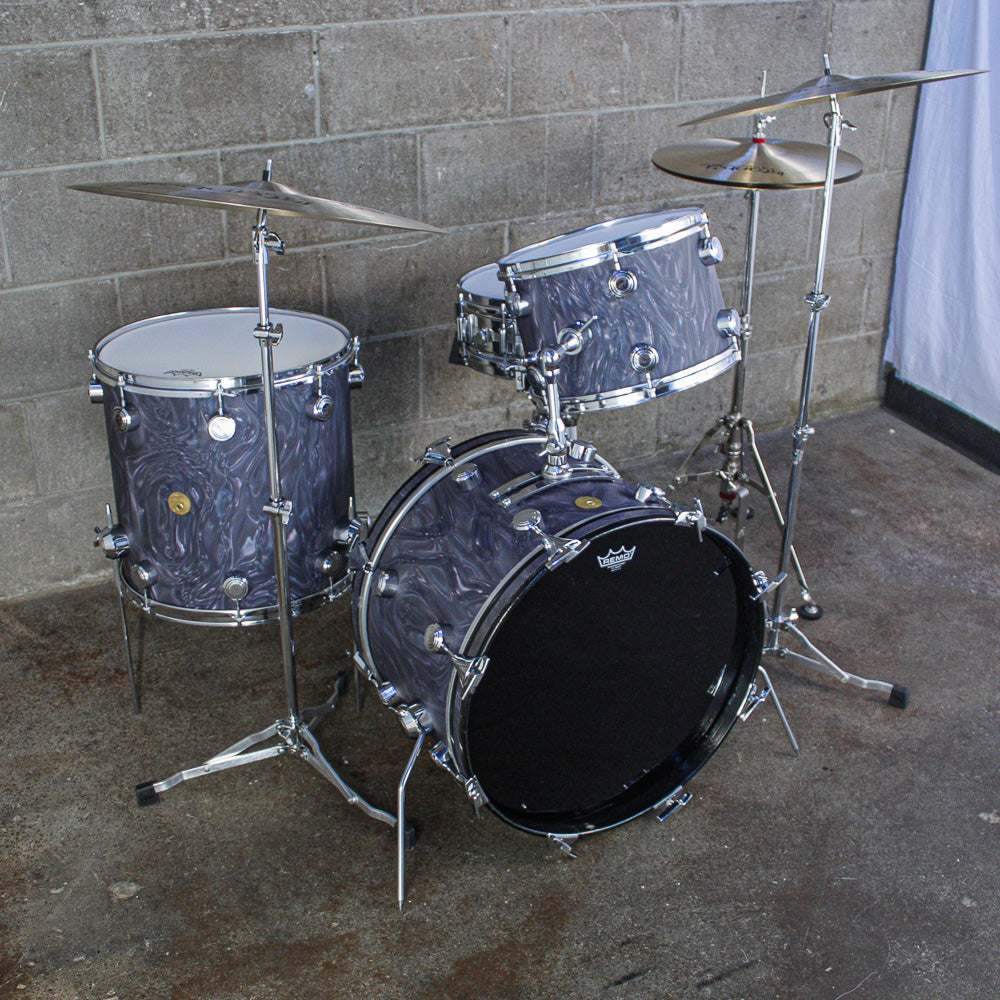 Hayman Vibrasonic "Pacemaker" Drum Kit in Charcoal Satin Flame