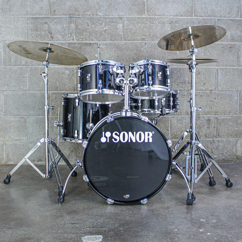 Sonor AQ1 5 Piece Piano Black Drum Kit (w/ Hardware)