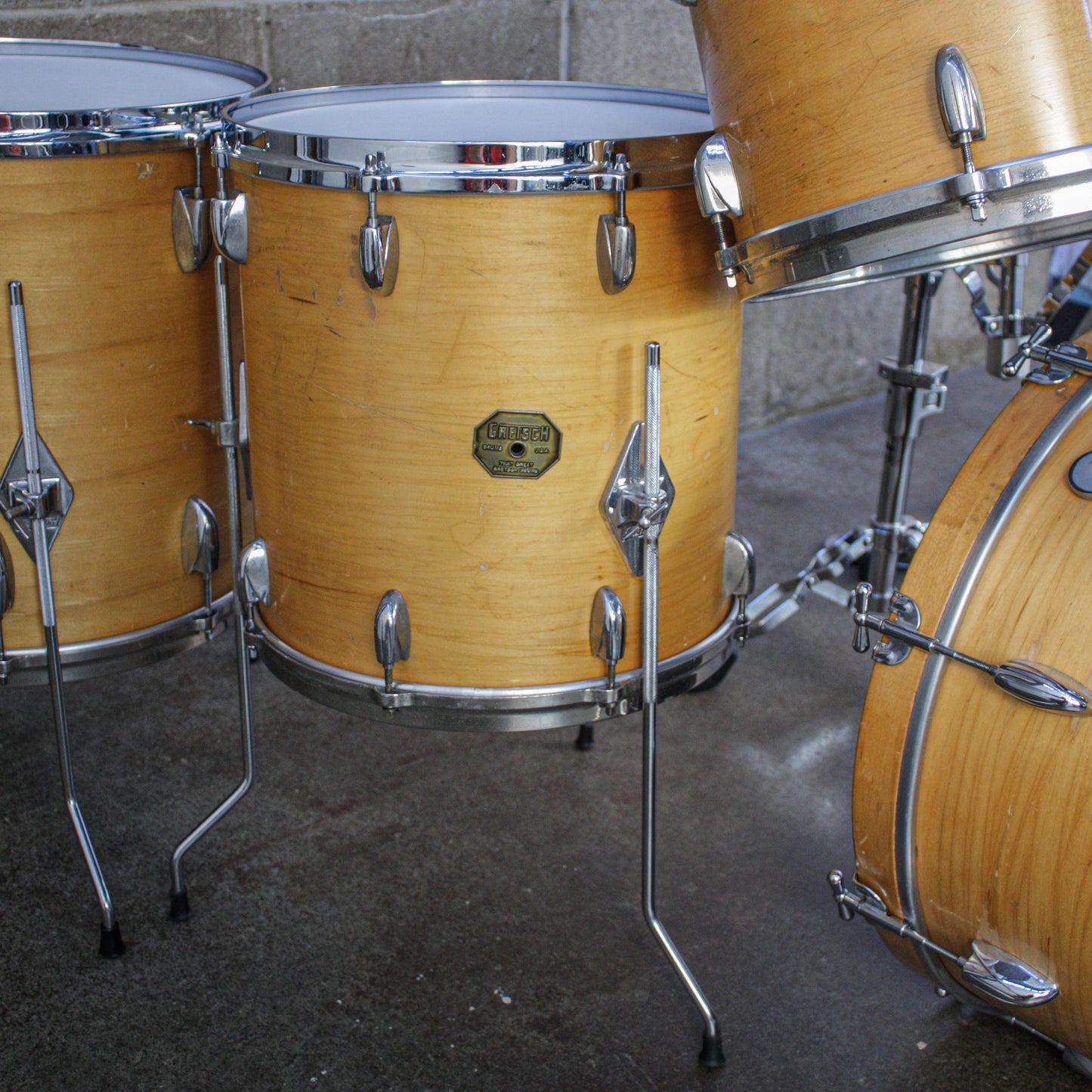 Gretsch 70s Stop Sign Badge Natural Maple 5 Piece Kit