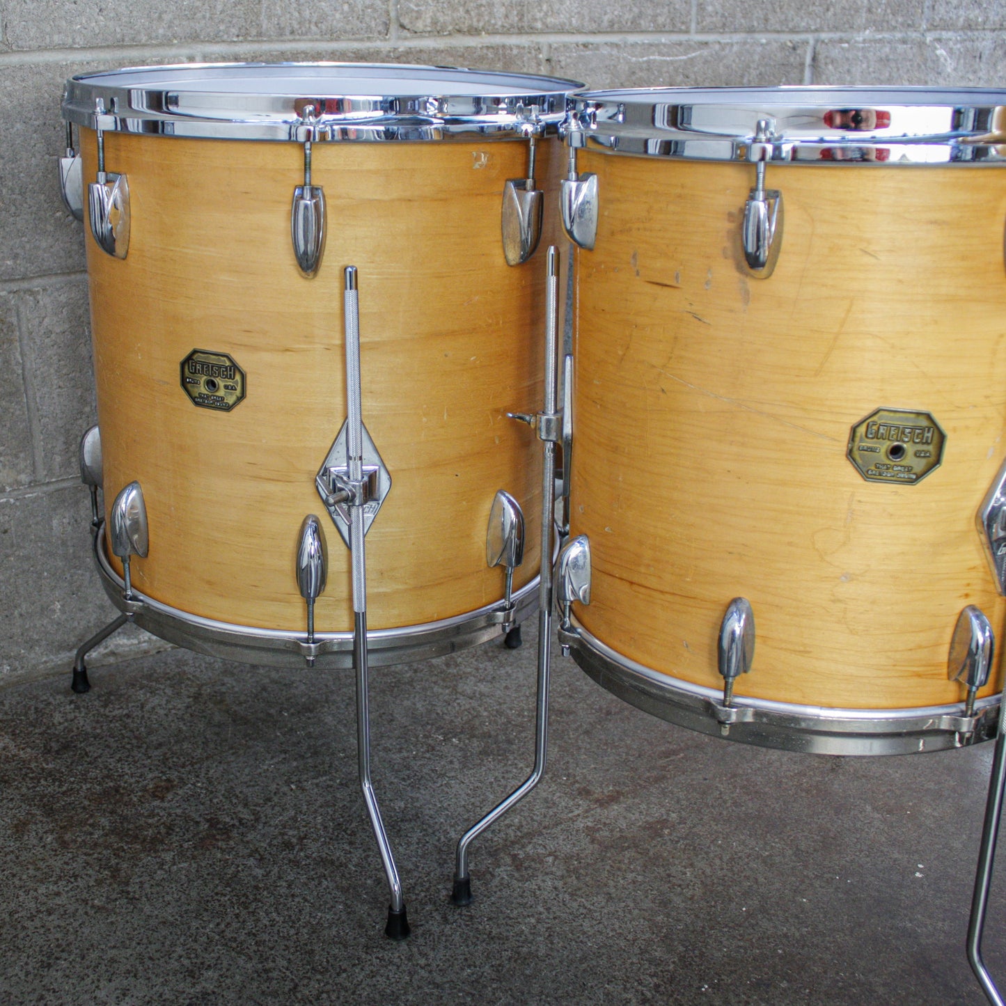 Gretsch 70s Stop Sign Badge Natural Maple 5 Piece Kit