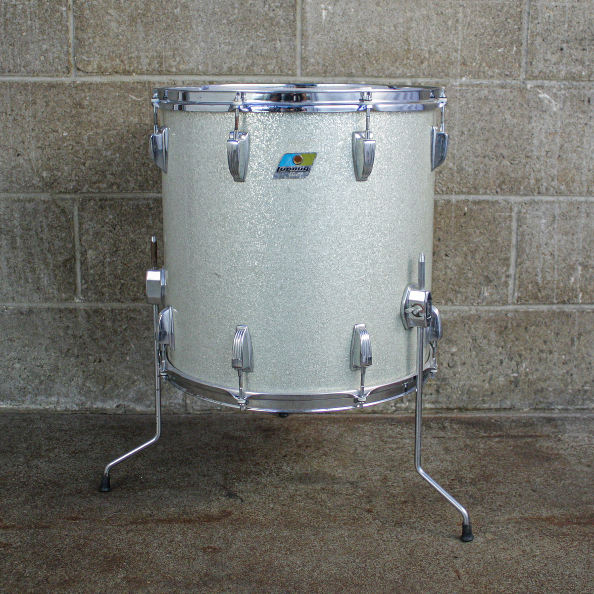 Ludwig 16" x 16" Vintage 1969 Silver Sparkle Floor Tom