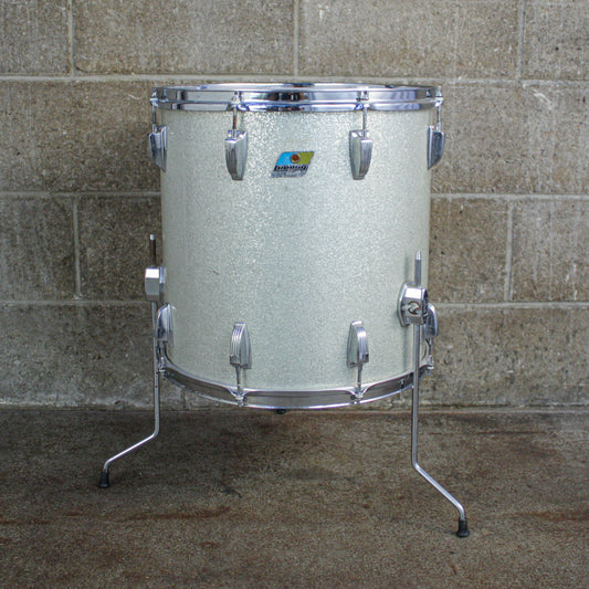 Ludwig 16" x 16" Vintage 1969 Silver Sparkle Floor Tom