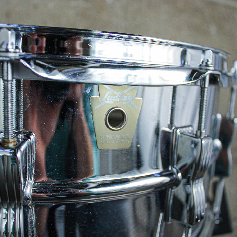 Ludwig 6.5" x 14" “Bowtie Supraphonic” (Large Keystone / Chicago) – Transitional Era, ca. 1984