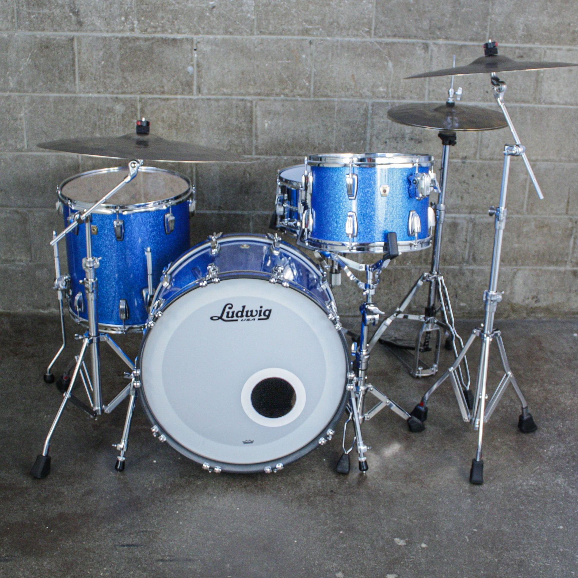 Ludwig Classic Maple Blue Sparkle Fab 3 Piece Kit