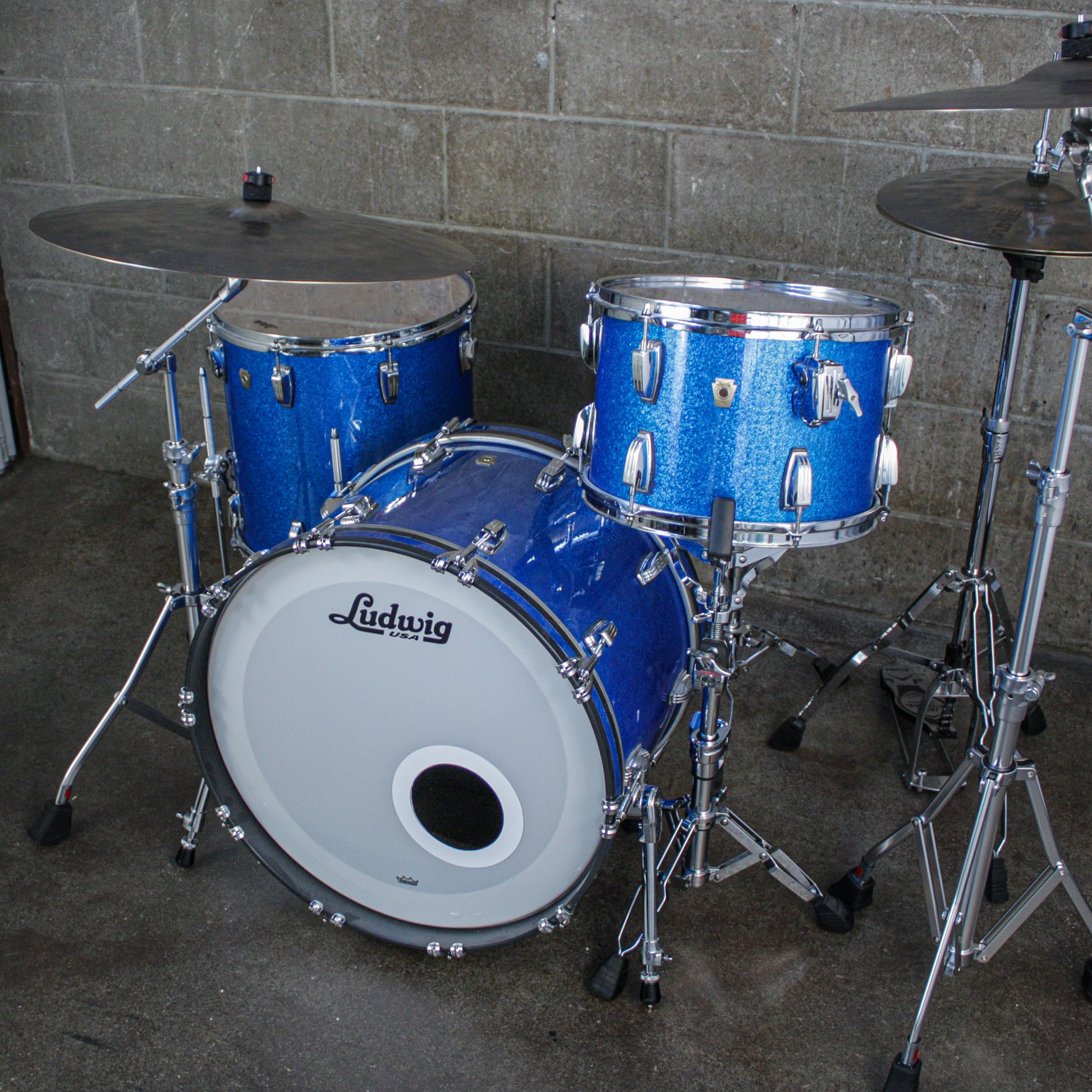 Ludwig Classic Maple Blue Sparkle Fab 3 Piece Kit