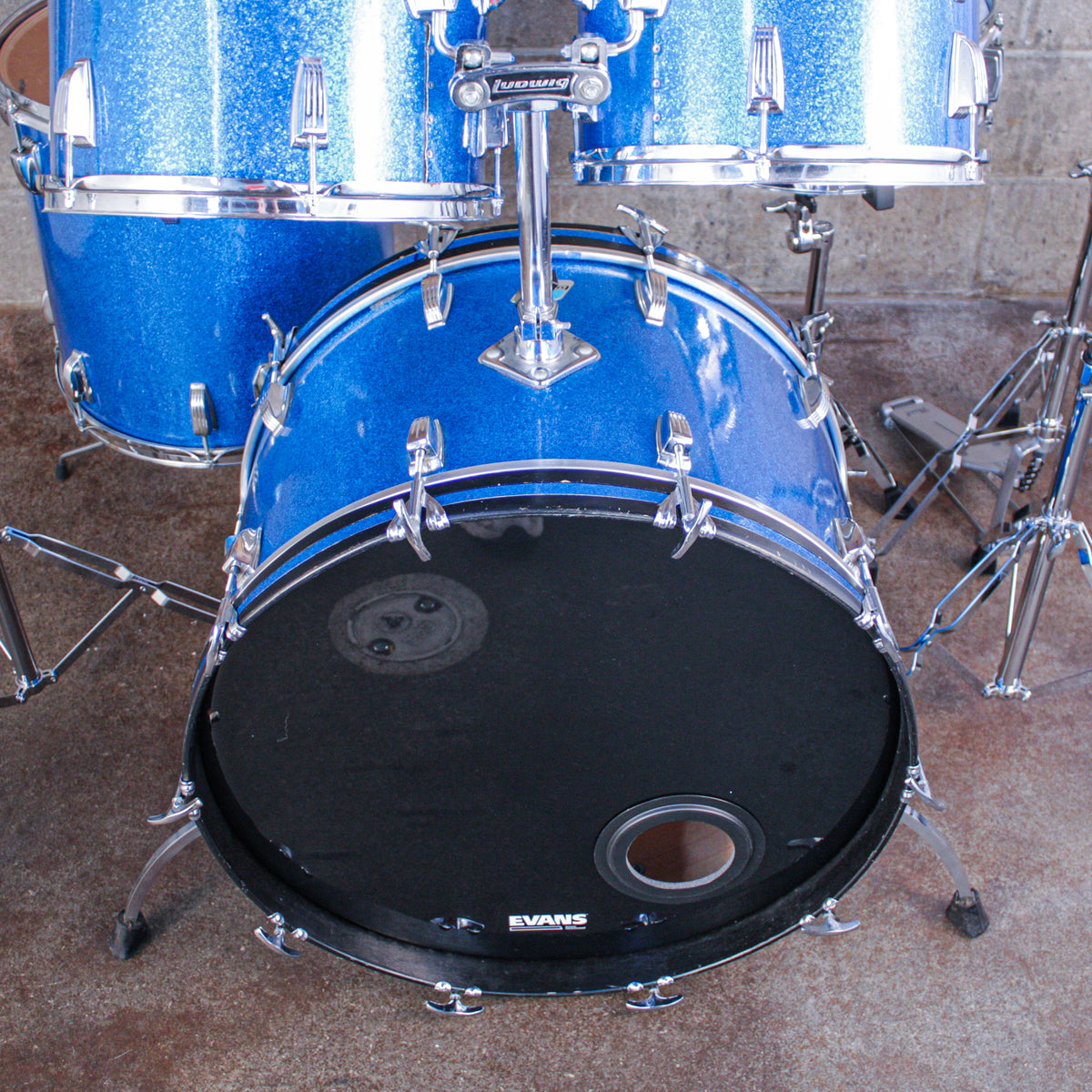 Ludwig Early 80s Blue Sparkle Drumkit (24/16/14/13)