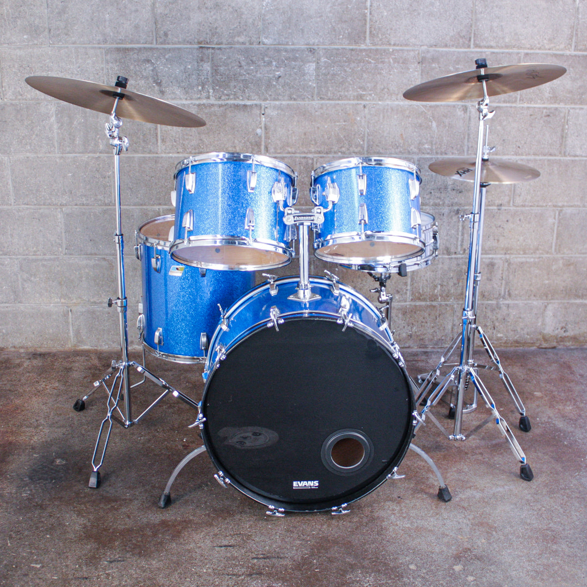 Ludwig Early 80s Blue Sparkle Drumkit (24/16/14/13)