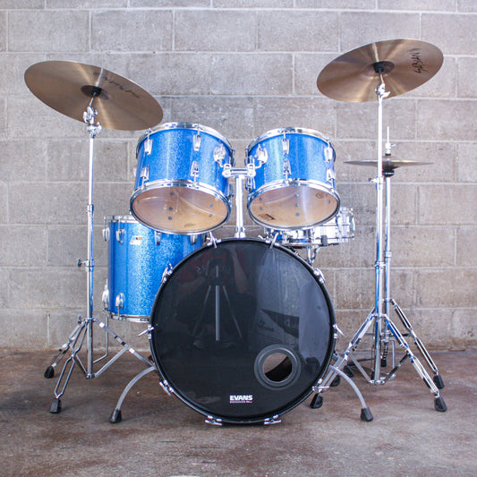 Ludwig Early 80s Blue Sparkle Drumkit (24/16/14/13)